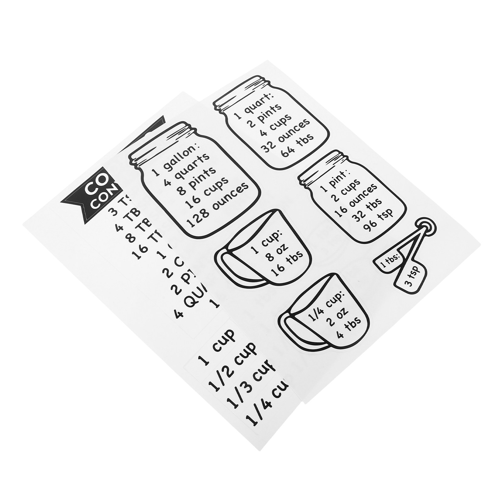 Kitchen Baking Conversion Chart - 2Pcs Kitchen Conversion Chart Magnet Sticker