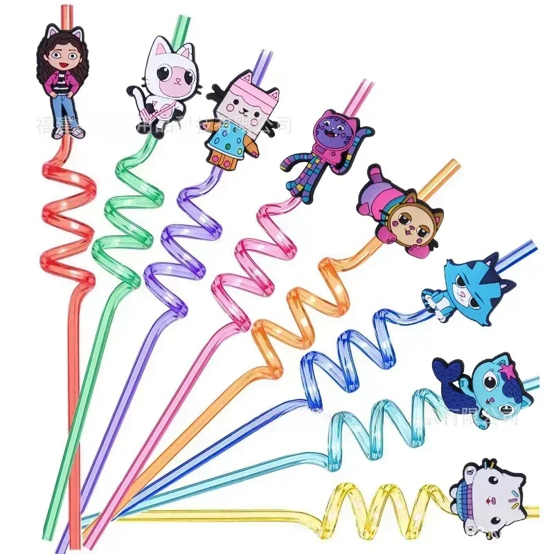 Kitchen Utensils - 8pcs/set Gabby Dollhouse Cats Reusable Straws