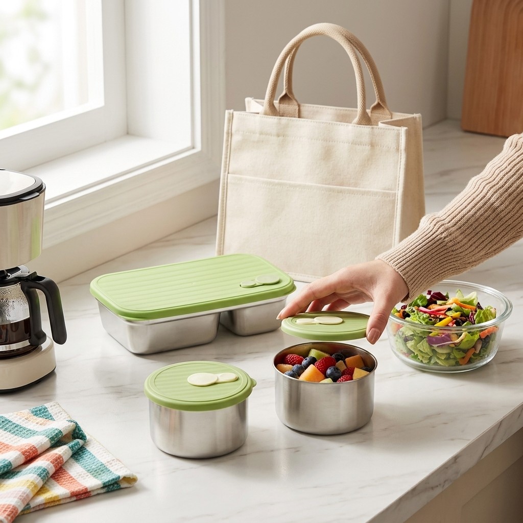 Kitchen Baking Tray Storage - Microwave Safe 304 Stainless Steel Bento