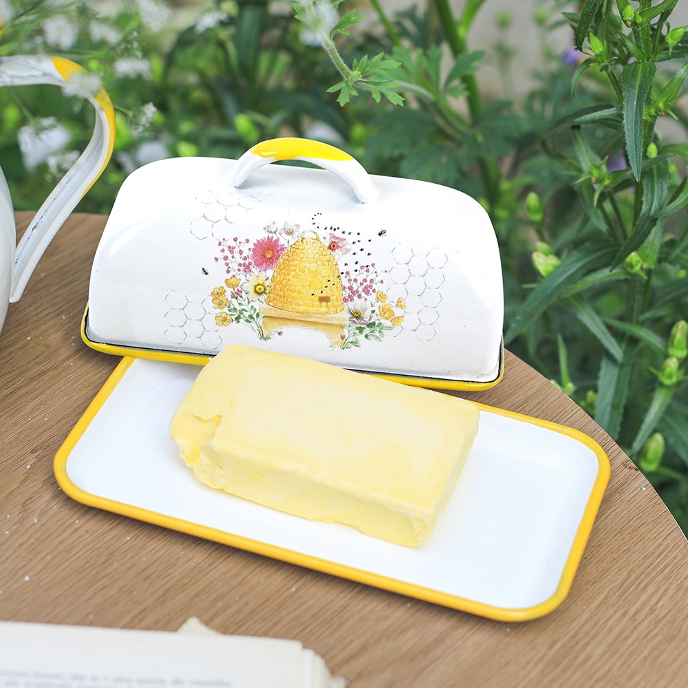 Kitchen Baking Tray Storage - Menschy Enamel Butter Dish Cheese Preservation