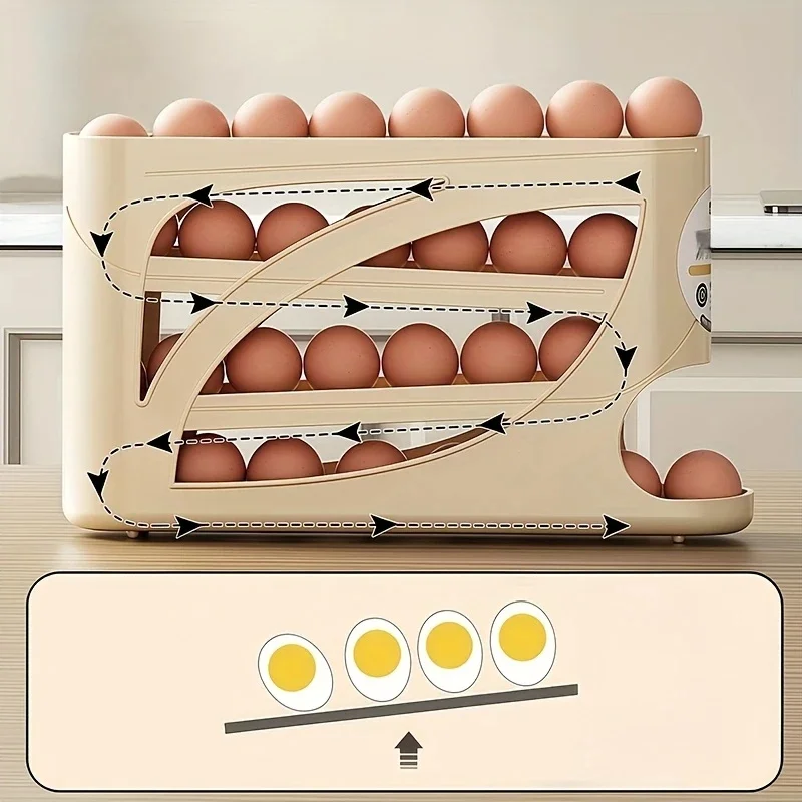 3-Tier Rolling Egg Storage Con - Kitchen Baking Tray Storage recension och pris