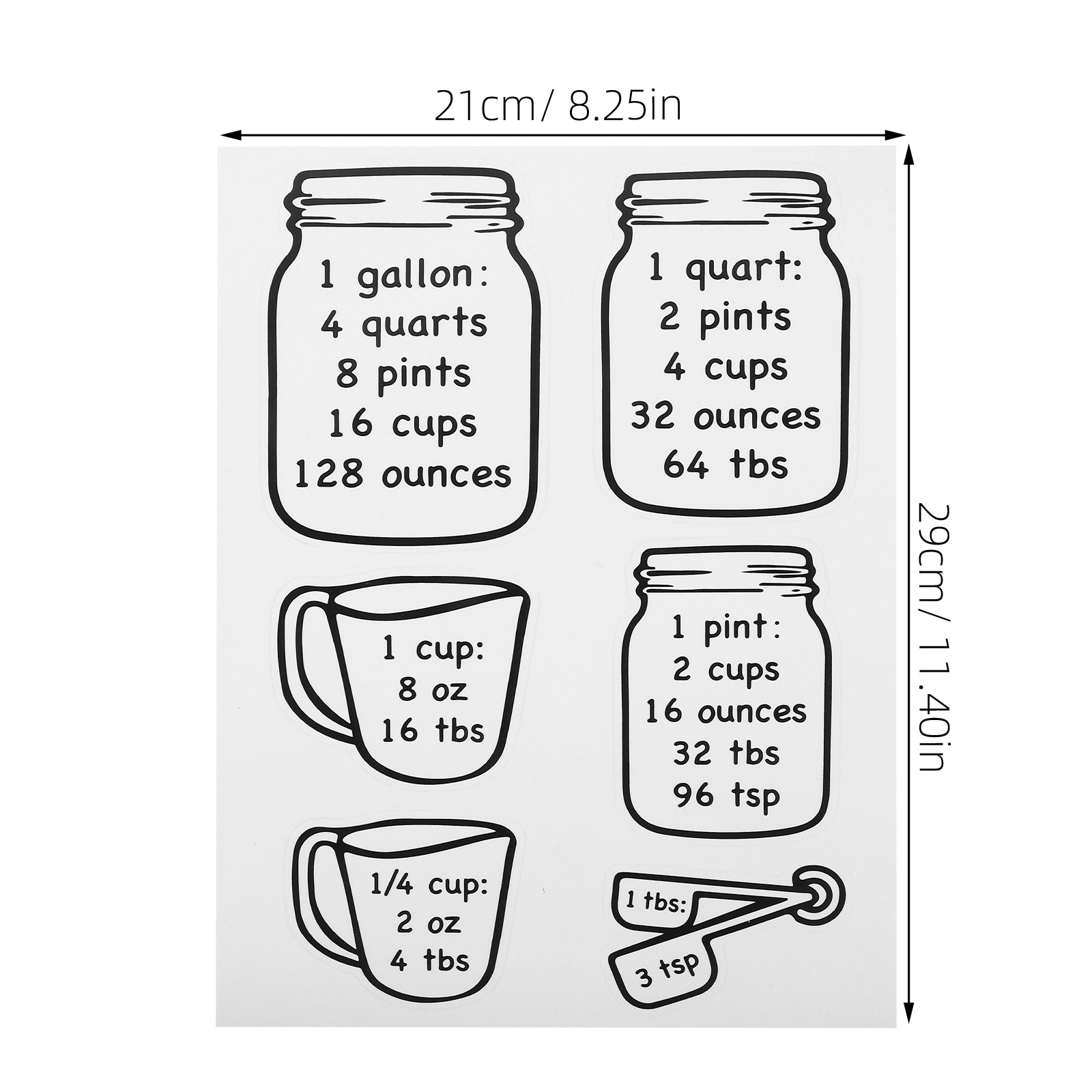 2Pcs Kitchen Conversion Chart  - Kitchen Baking Conversion Chart recension och pris