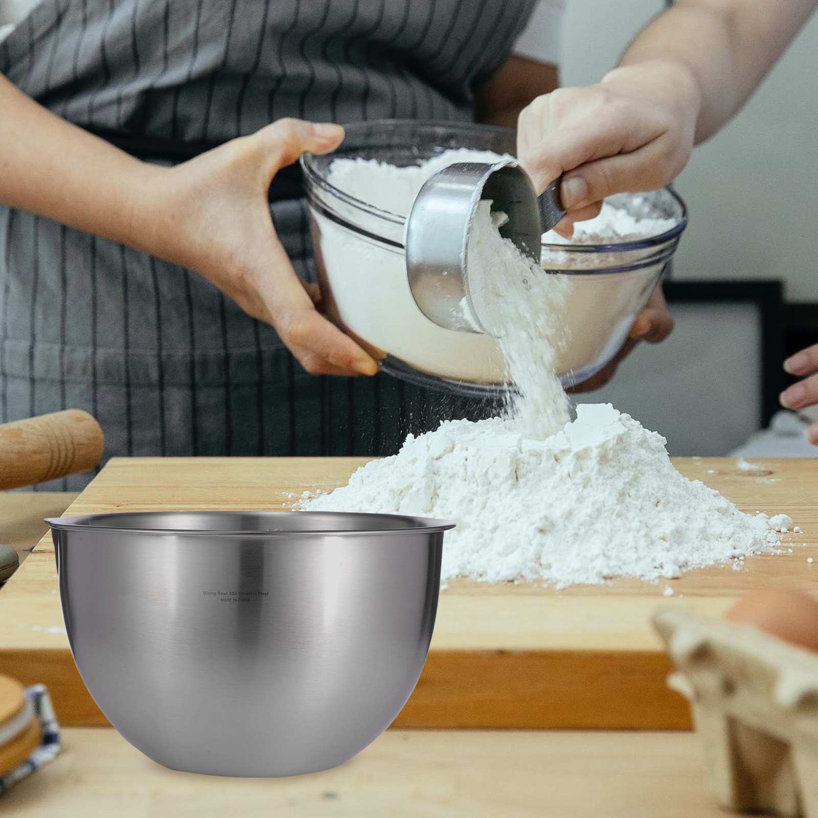 Stainless Steel Mixing Bowl De - Kitchen Baking Pan Storage recension och pris