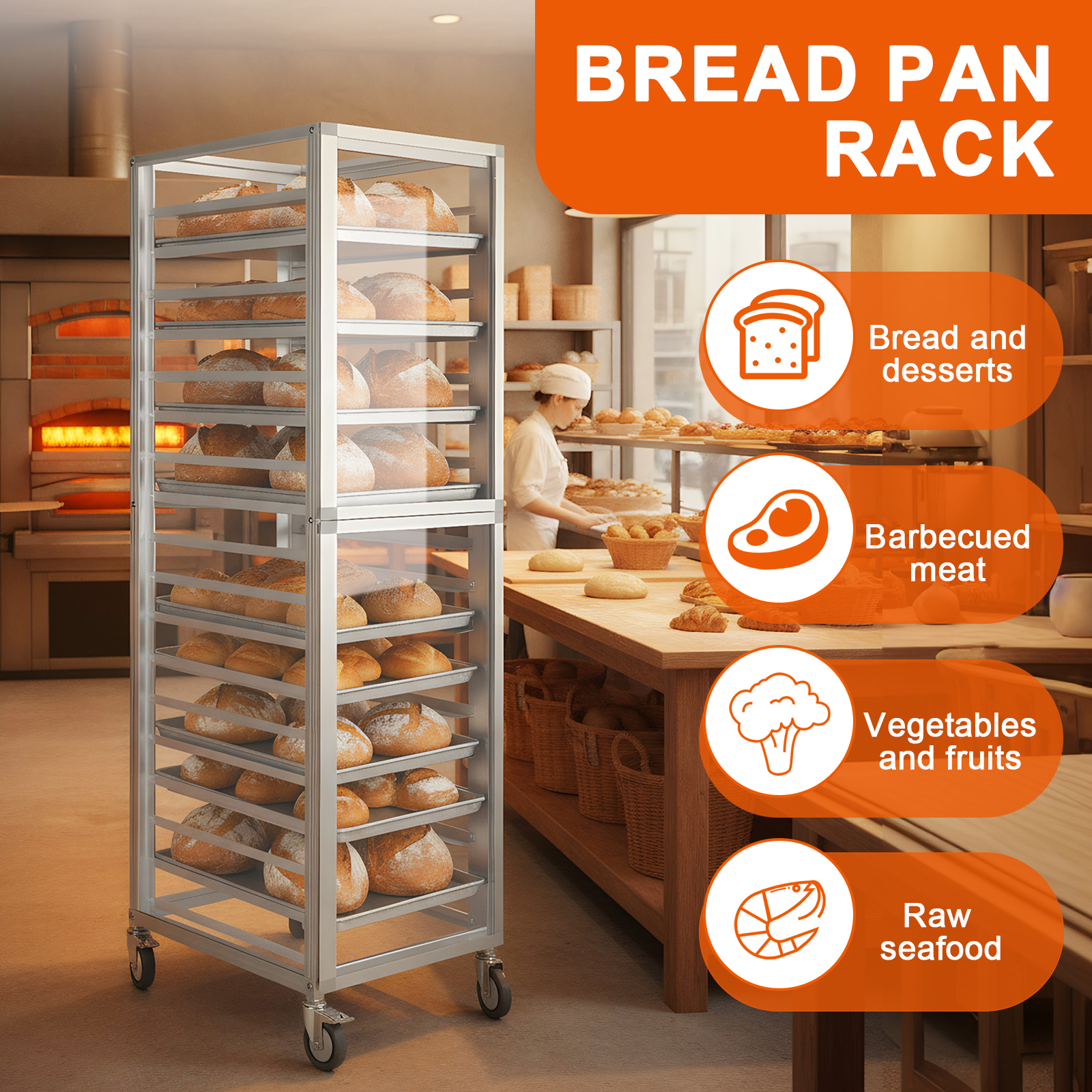 18 Tiers Bun Rack with Wheels  - Kitchen Baking Pan Storage recension och pris