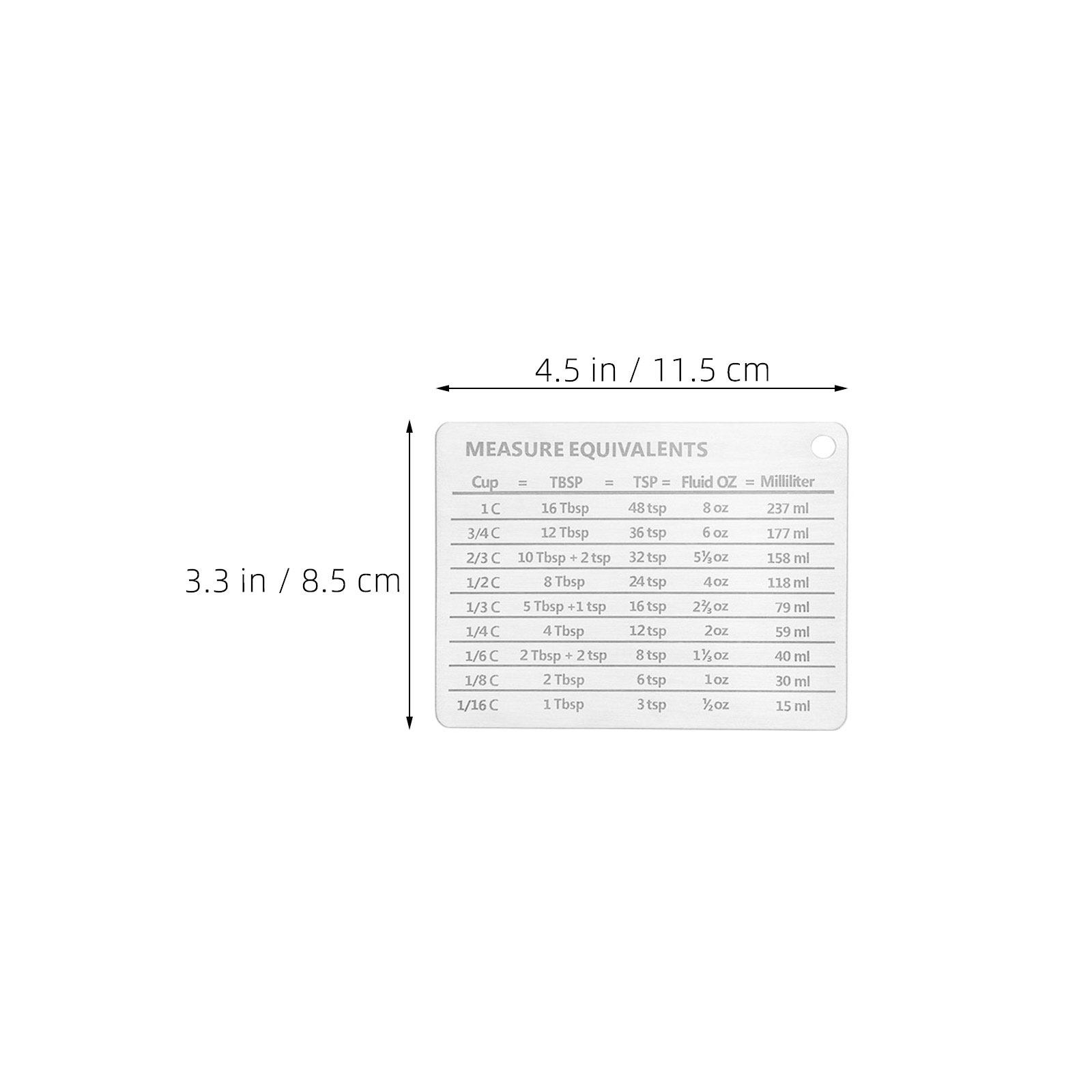 Stainless Steel Baking Chart M - Kitchen Baking Conversion Chart recension och pris