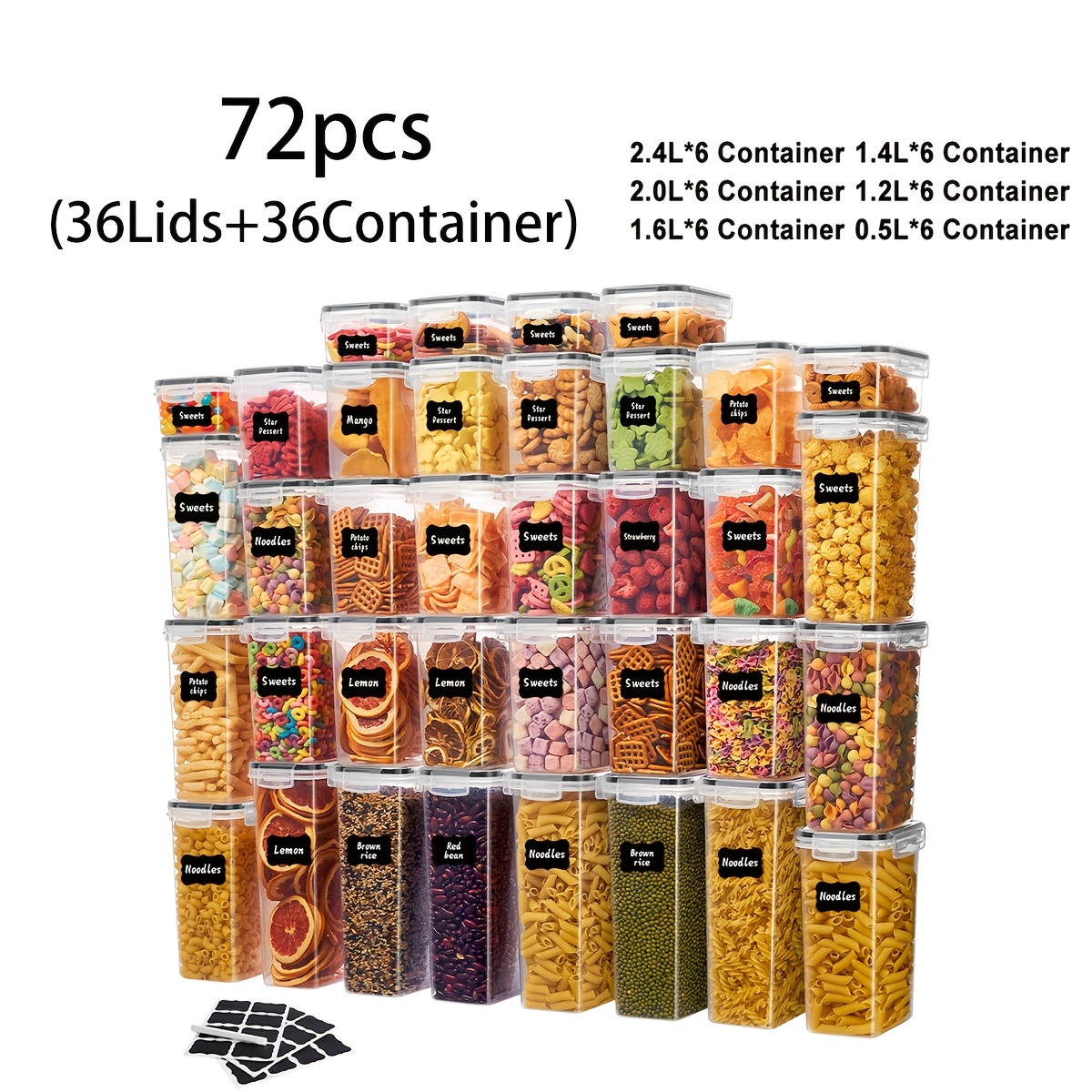 18/48/72/84pcs Storage Box wit - Kitchen.Baking Labels recension och pris