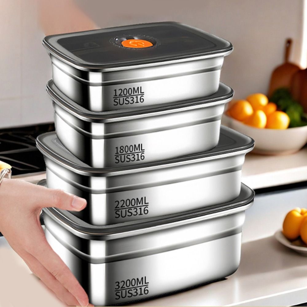 Stainless Steel Lunch Box Bent - Kitchen Baking Tray Storage recension och pris