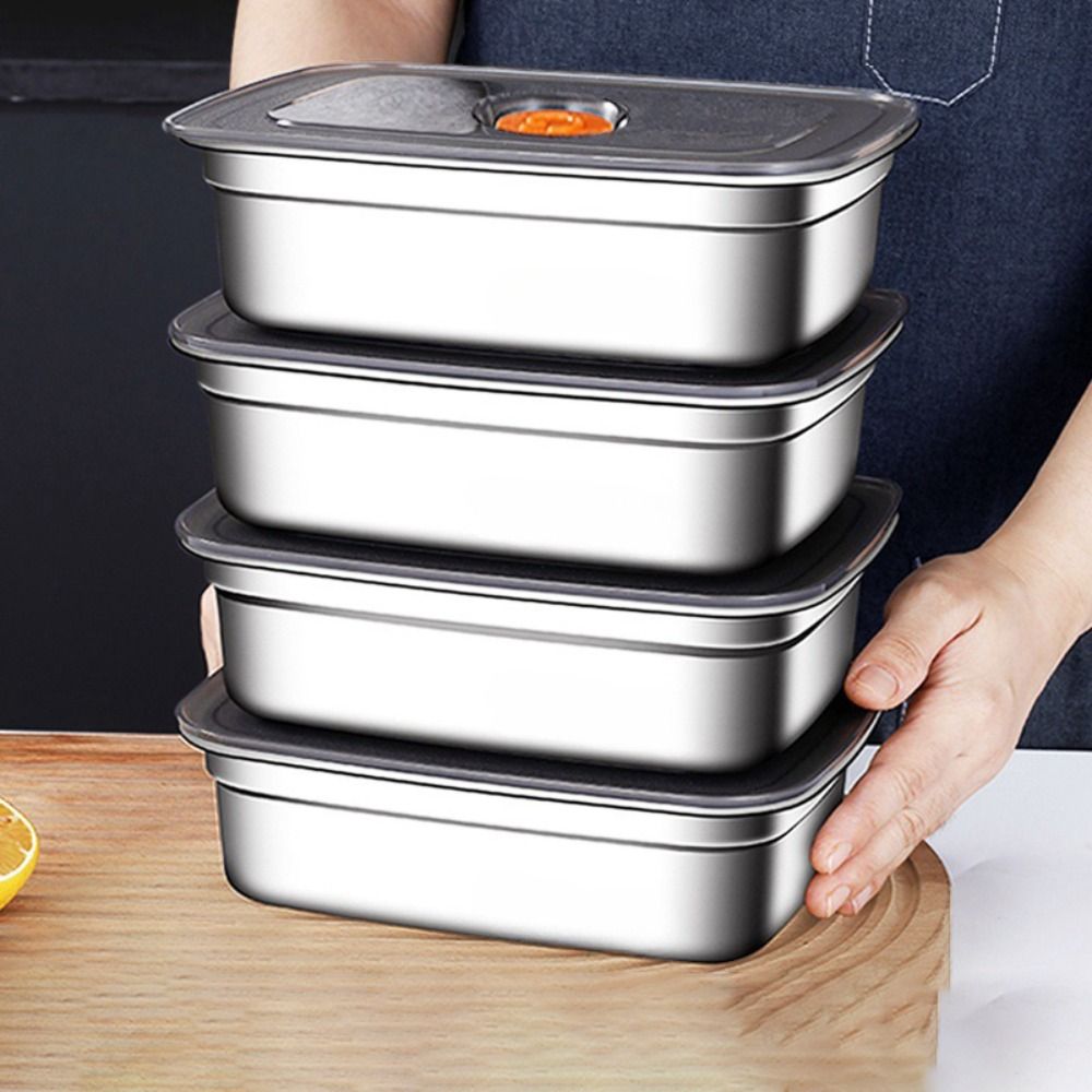 Stainless Steel Lunch Box Bent - Kitchen Baking Tray Storage recension och pris