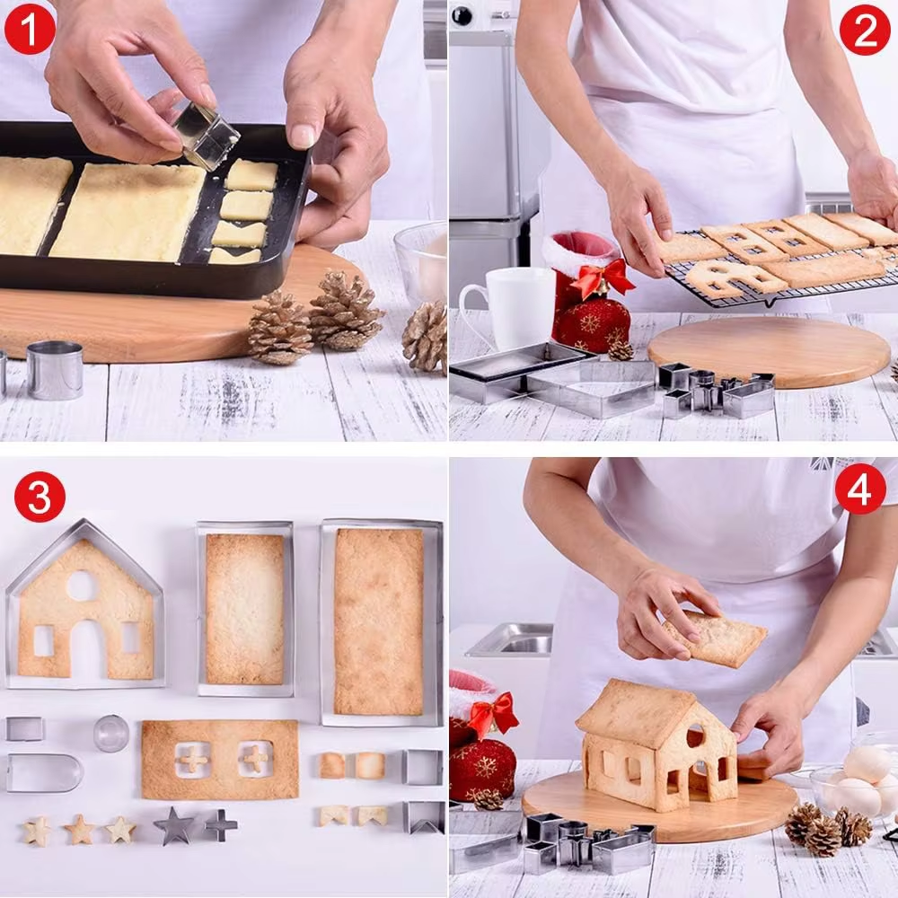 10Pcs Gingerbread House Cookie - Kitchen Baking Cookies recension och pris