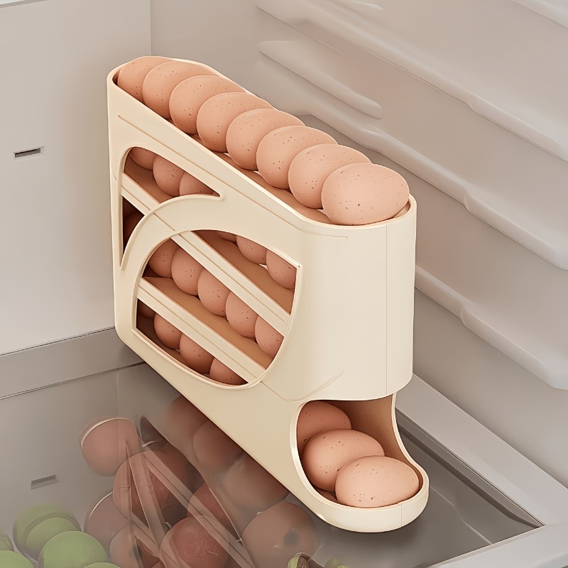 1Pcs Auto Rolling Egg Dispense - Kitchen Baking Tray Storage recension och pris