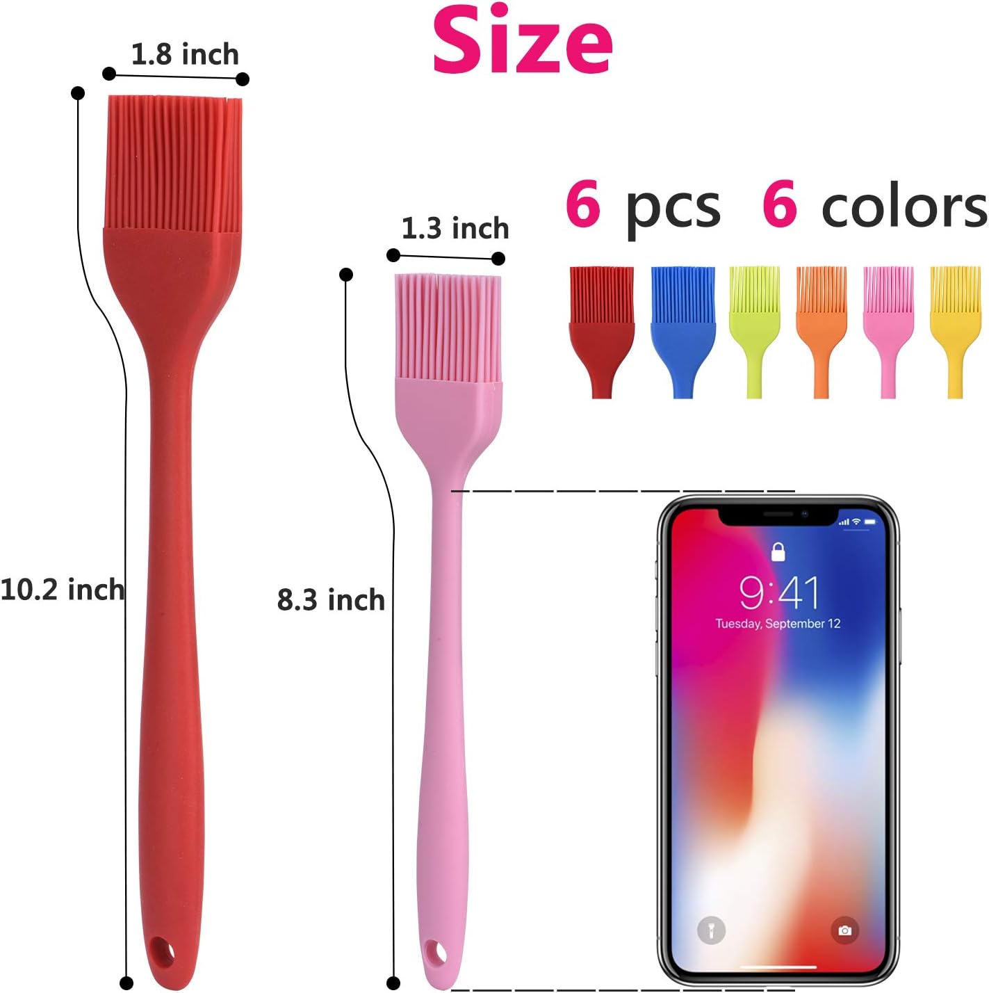 6-Pack Silicone Basting Brush  - Pastry Brush Silicone recension och pris