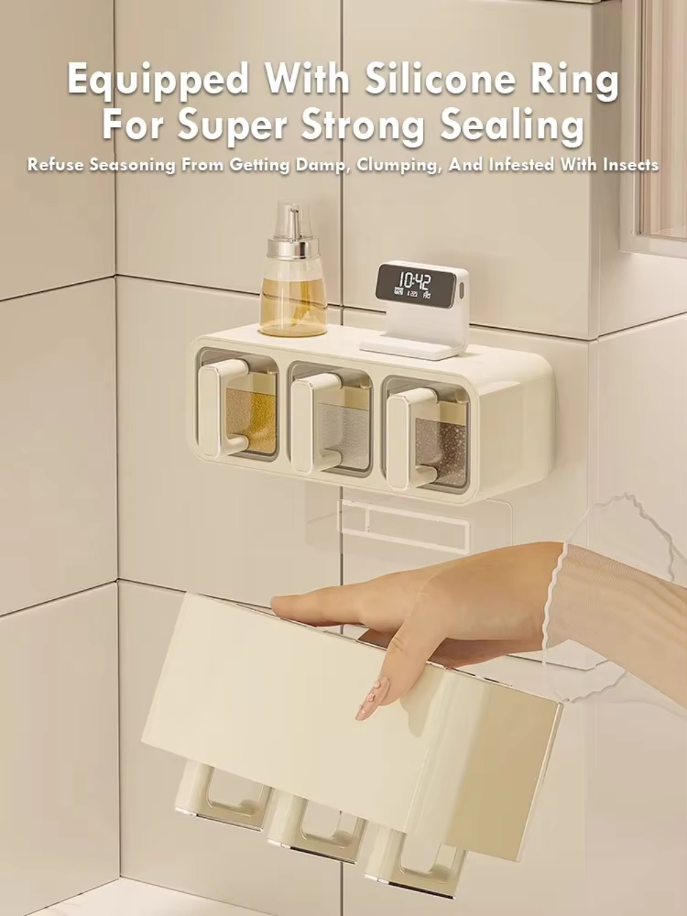 2/3/4 Grid Kitchen Seasoning S - Kitchen Baking Tray Storage recension och pris