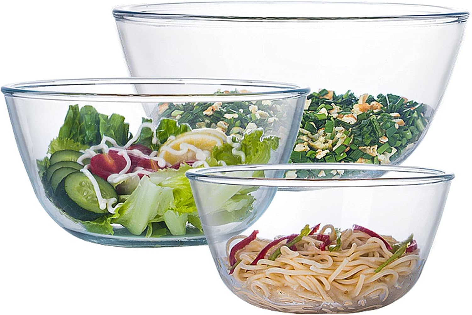 Glass Mixing Bowl Set of 3 for - Kitchen Baking Bowls recension och pris