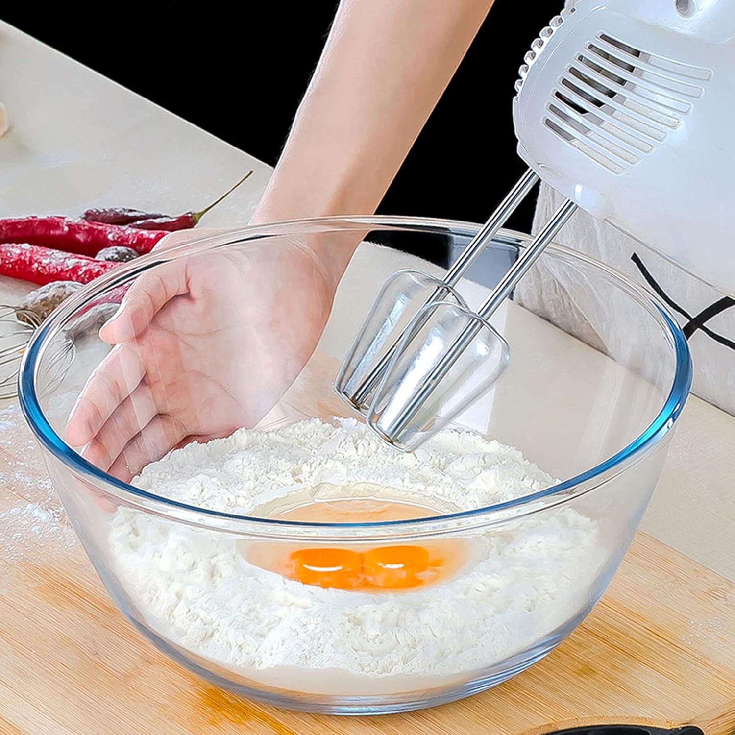 Glass Mixing Bowl Set of 3 for - Kitchen Baking Bowls recension och pris