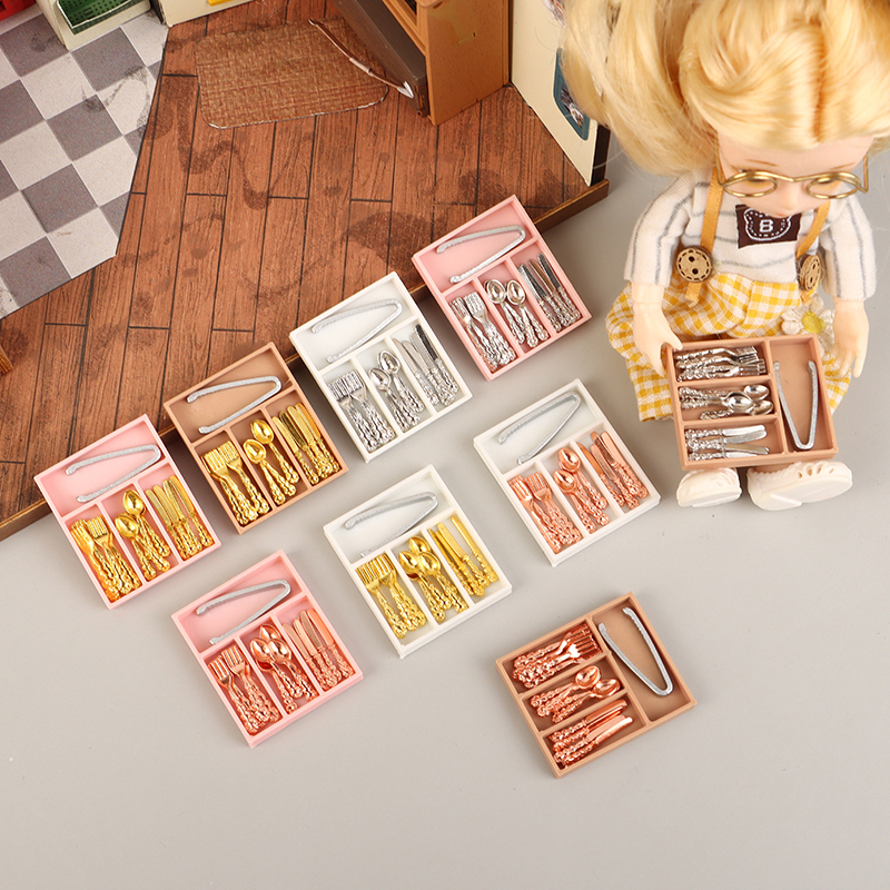 1Set 1:12 Dollhouse Mini Knife - Kitchen Baking Tray Storage recension och pris