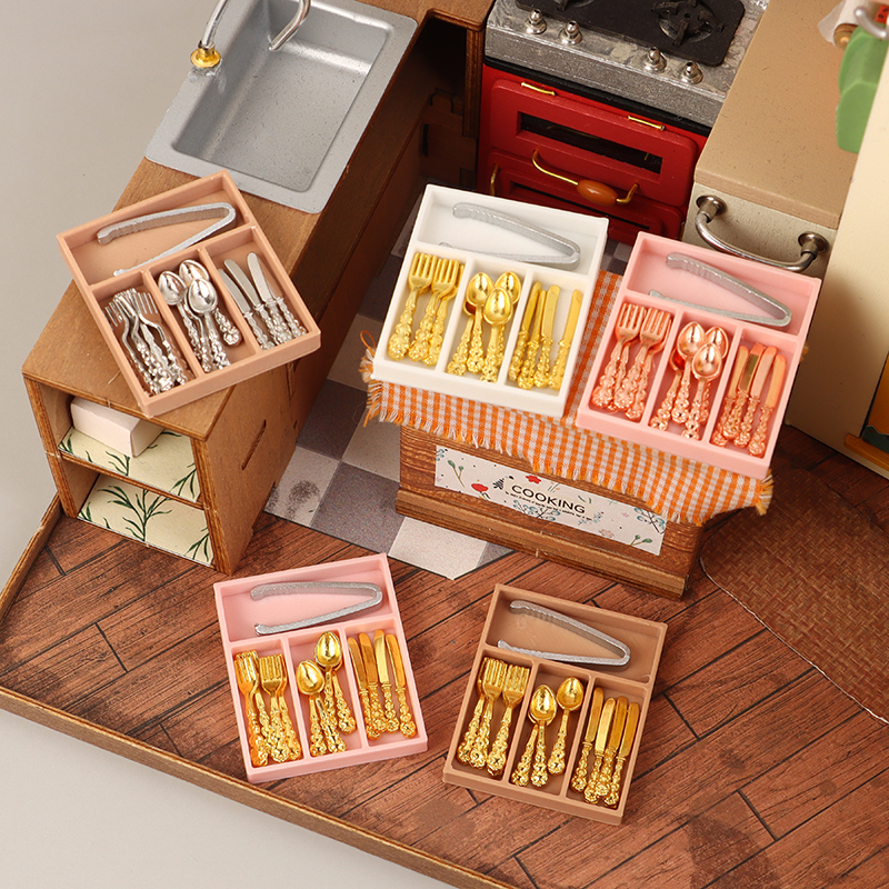 1Set 1:12 Dollhouse Mini Knife - Kitchen Baking Tray Storage recension och pris