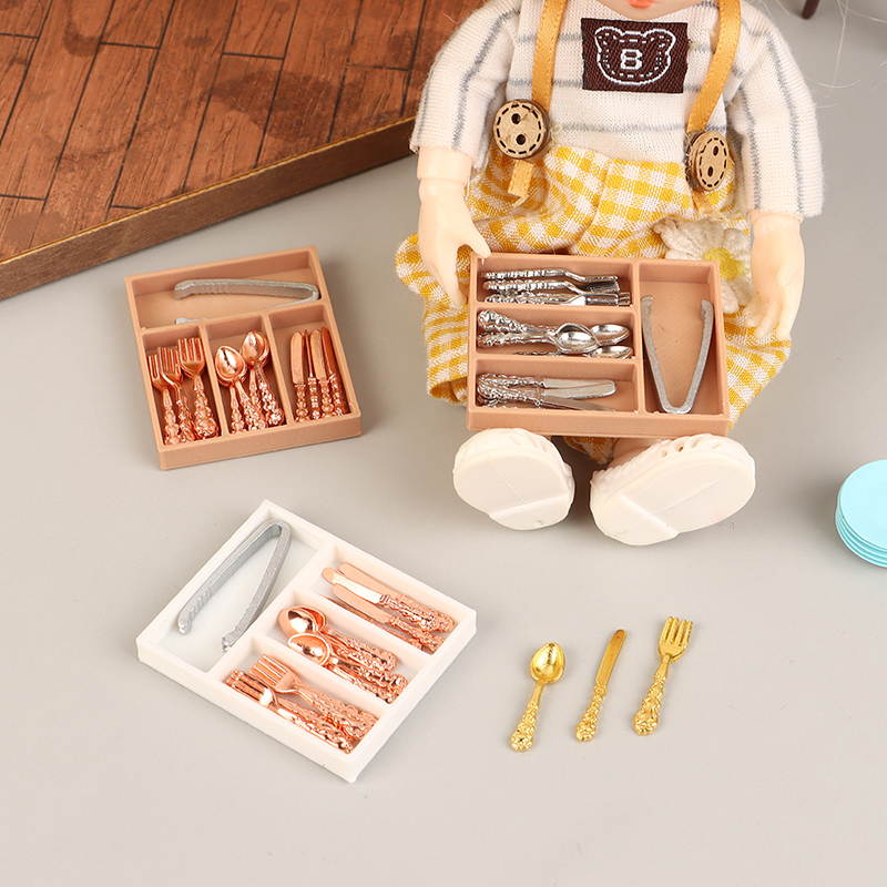1Set 1:12 Dollhouse Mini Knife - Kitchen Baking Tray Storage recension och pris