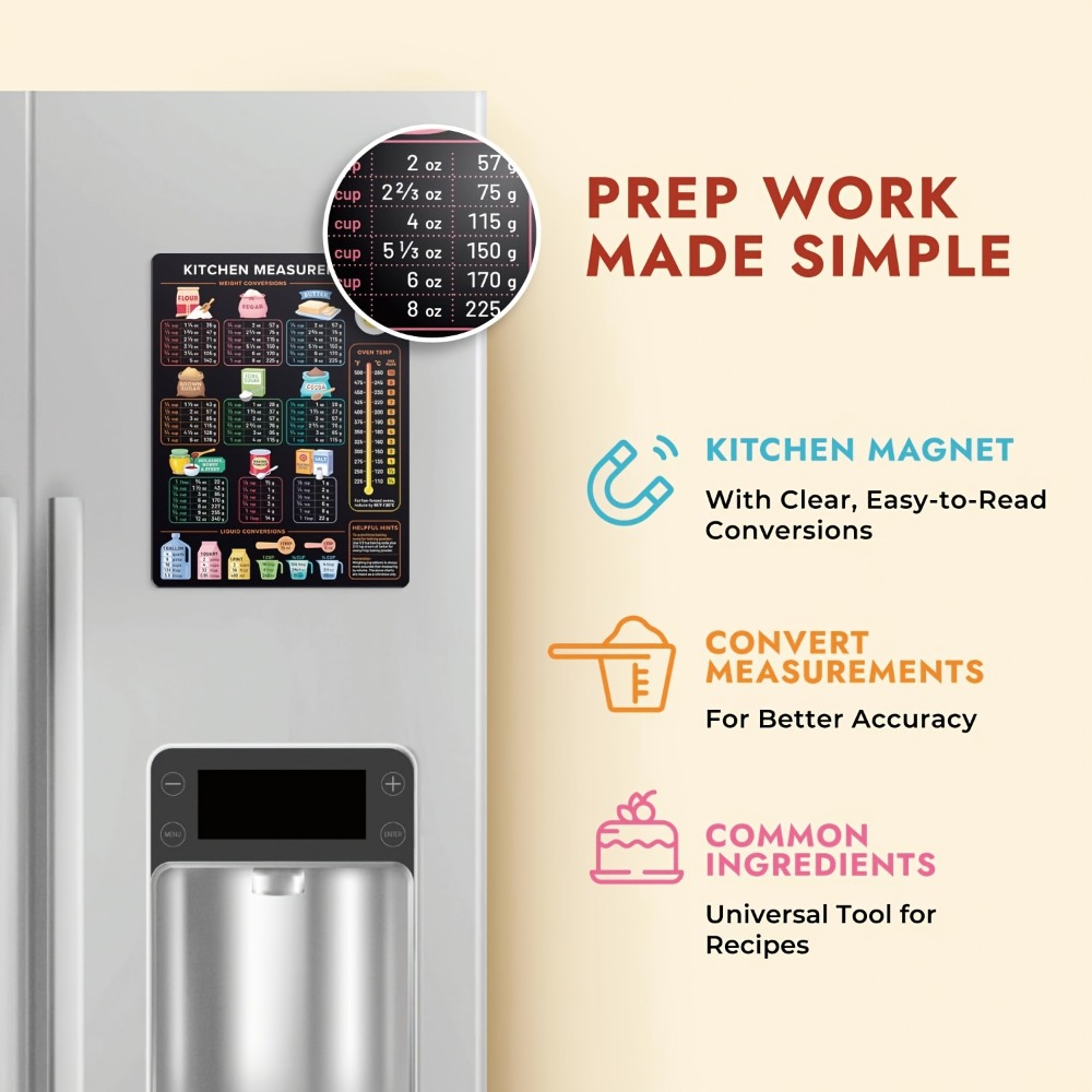Magnetic Kitchen Conversion Ch - Kitchen Baking Conversion Chart recension och pris