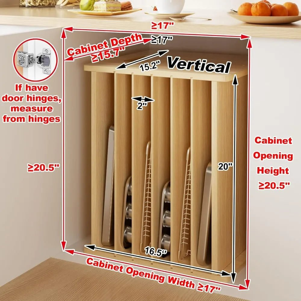 Wooden 7-Tier Cabinet Dividers - Kitchen Baking Pan Storage recension och pris