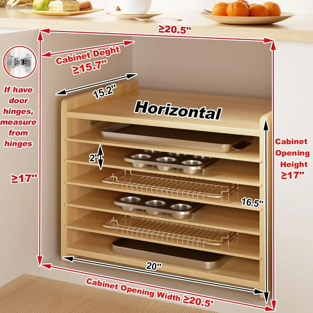 Wooden 7-Tier Cabinet Dividers - Kitchen Baking Pan Storage recension och pris