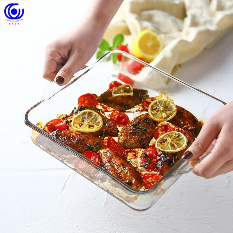 Large Capacity Toughened Glass - Kitchen Baking Pan Storage recension och pris
