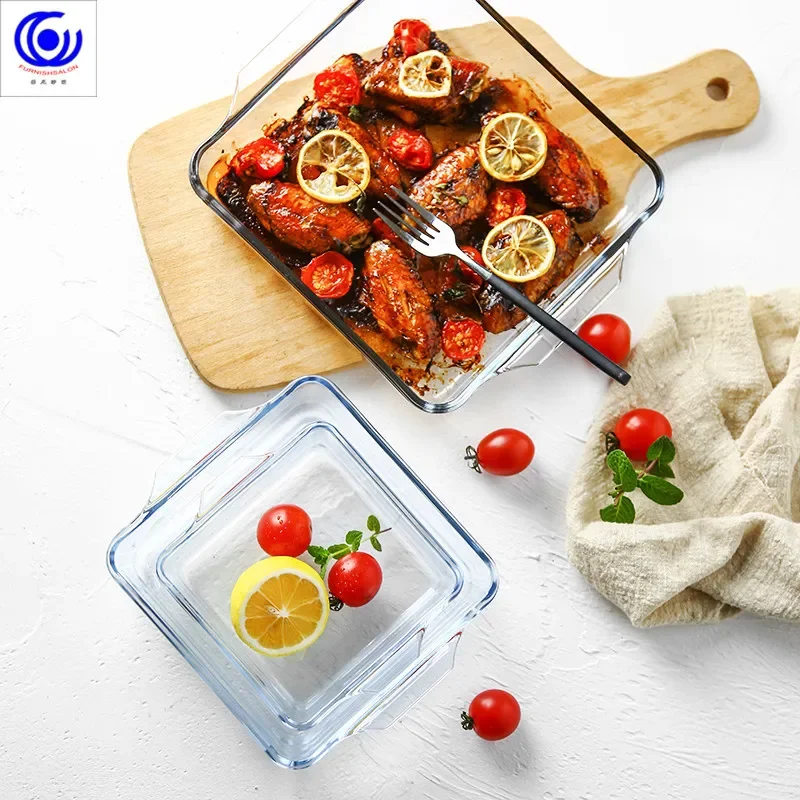Large Capacity Toughened Glass - Kitchen Baking Pan Storage recension och pris