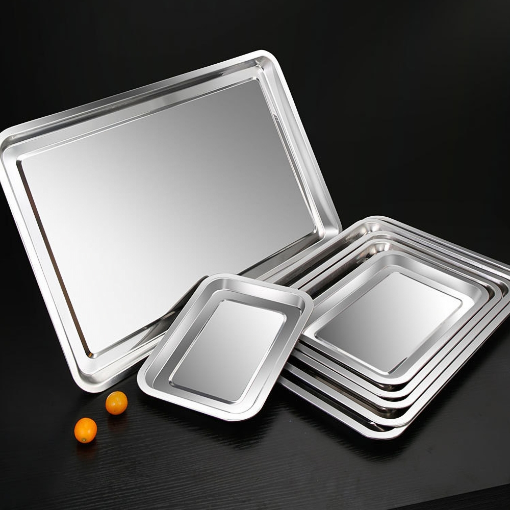 1PCS Stainless Steel Food Tray - Kitchen Baking Pan Storage recension och pris