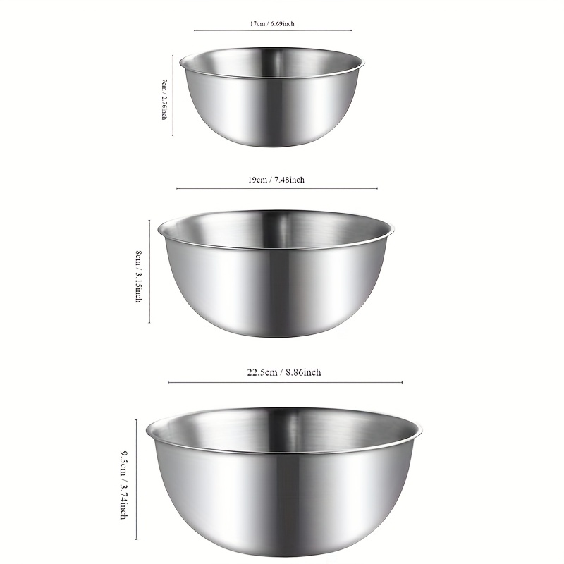 3pcs Stainless Steel Cooking M - Kitchen Baking Bowls recension och pris