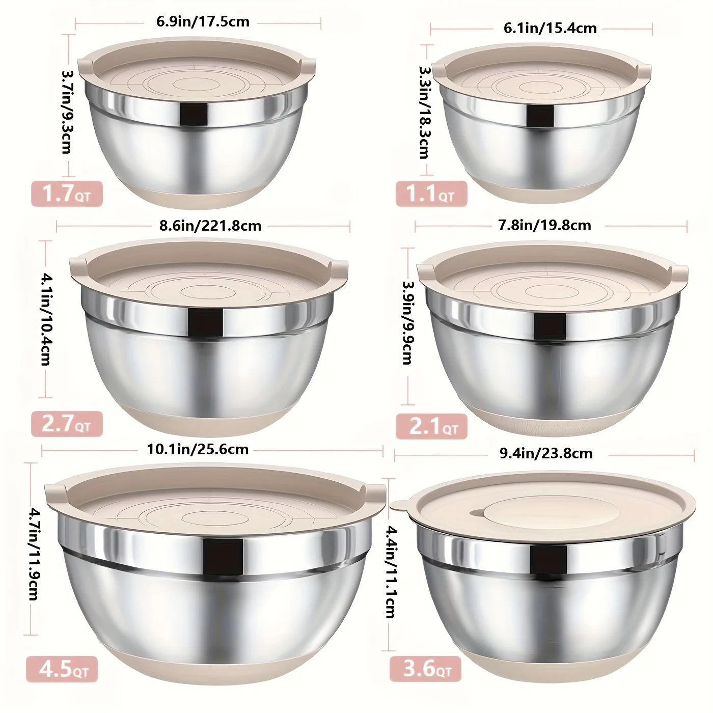 Set of Mixing Bowls Made of St - Kitchen Baking Bowls recension och pris