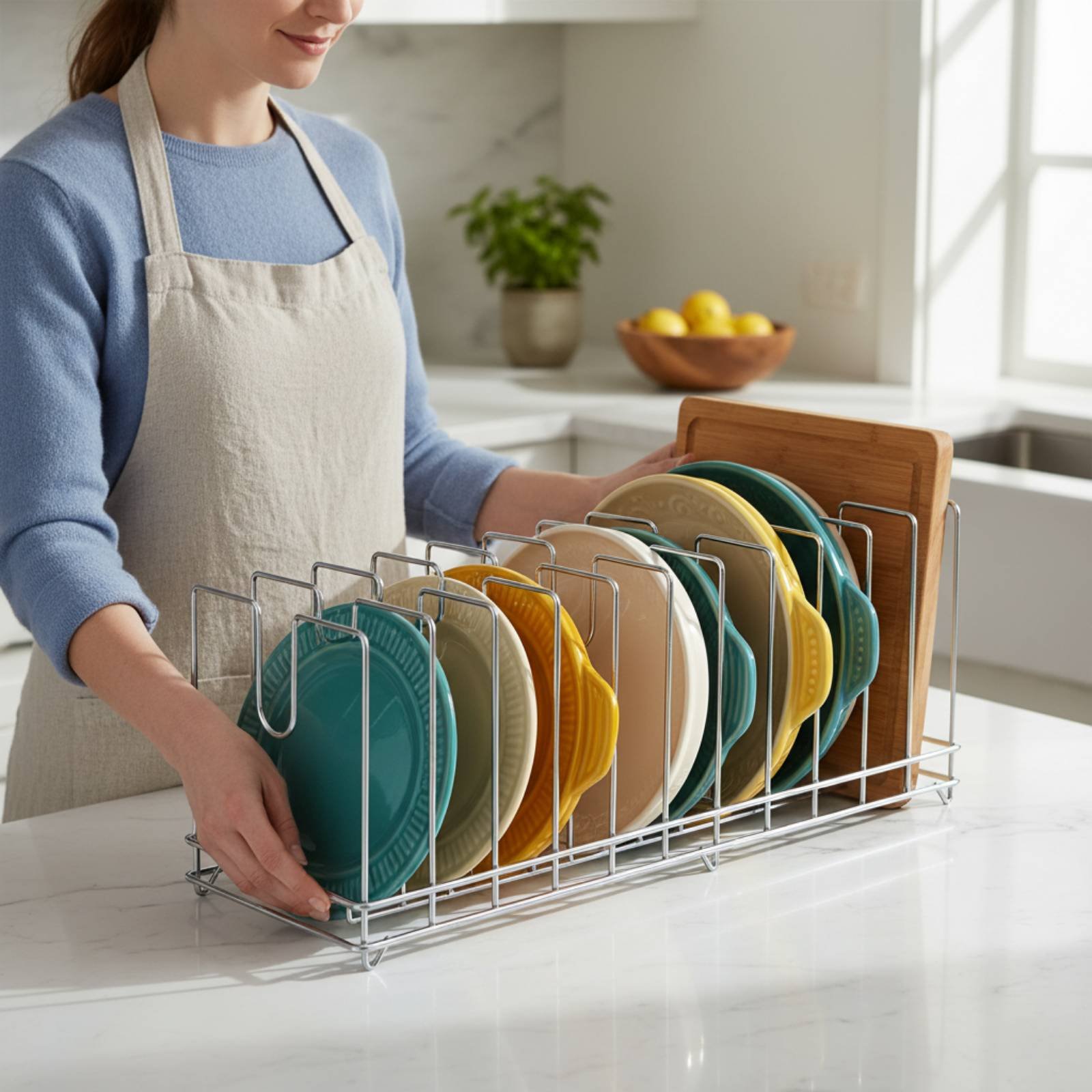 Pizza Pan Rack Space Saving Ba - Kitchen Baking Pan Storage recension och pris