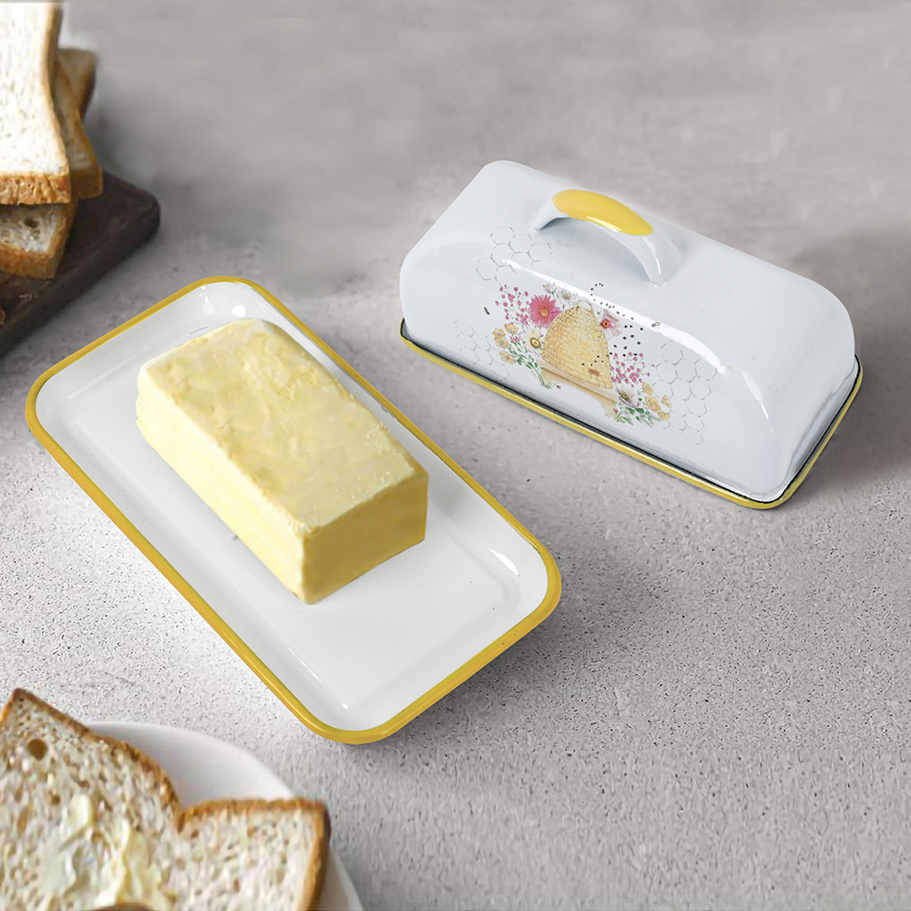 Menschy Enamel Butter Dish Che - Kitchen Baking Tray Storage recension och pris