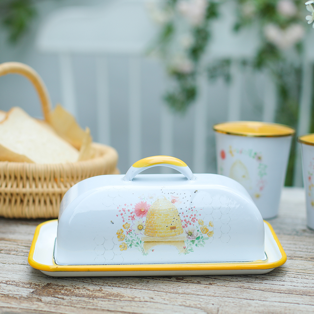 Menschy Enamel Butter Dish Che - Kitchen Baking Tray Storage recension och pris